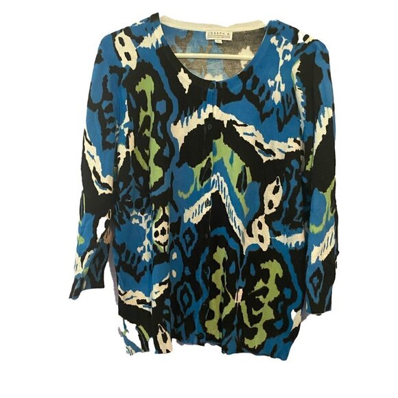 NWOT Joseph A Gorgeous Colored Pattern Cardigan - Picture 3 of 10